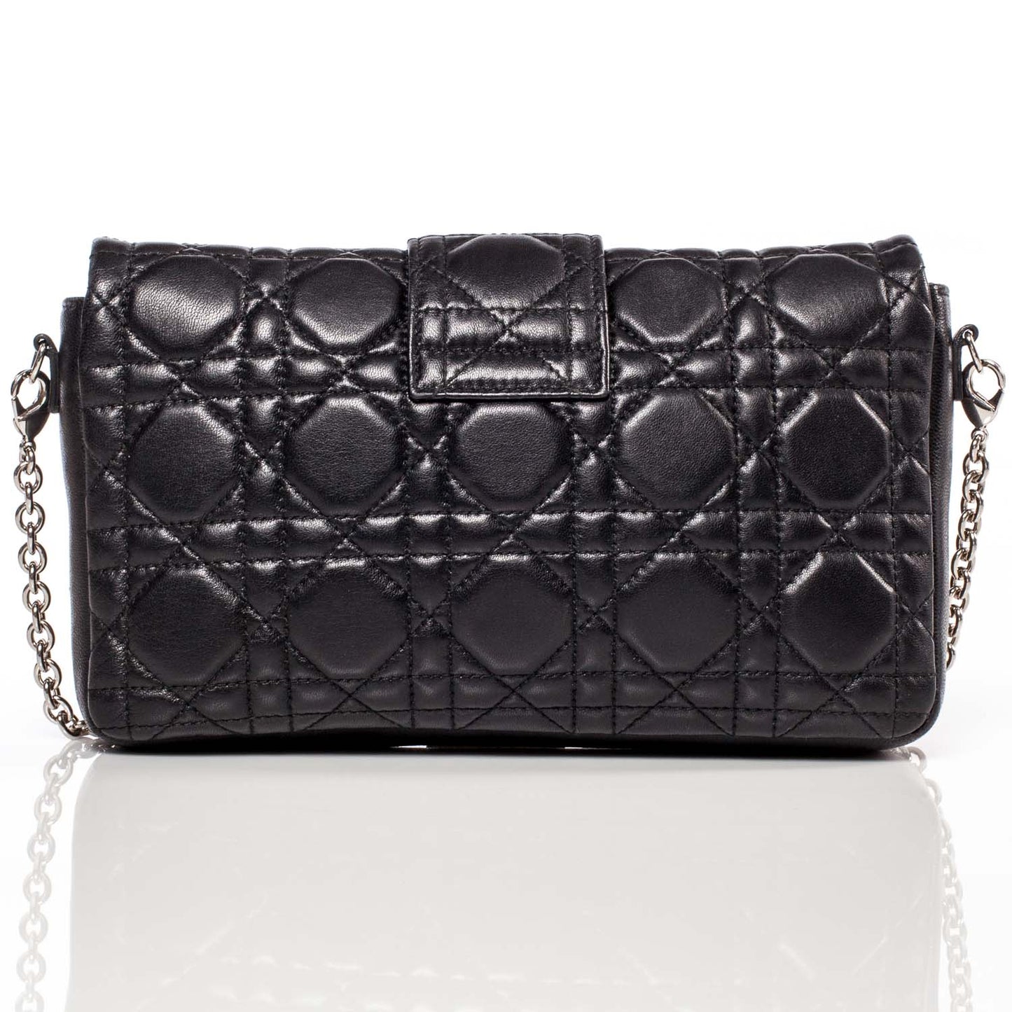 Lambskin Cannage New Lock Pouch Black