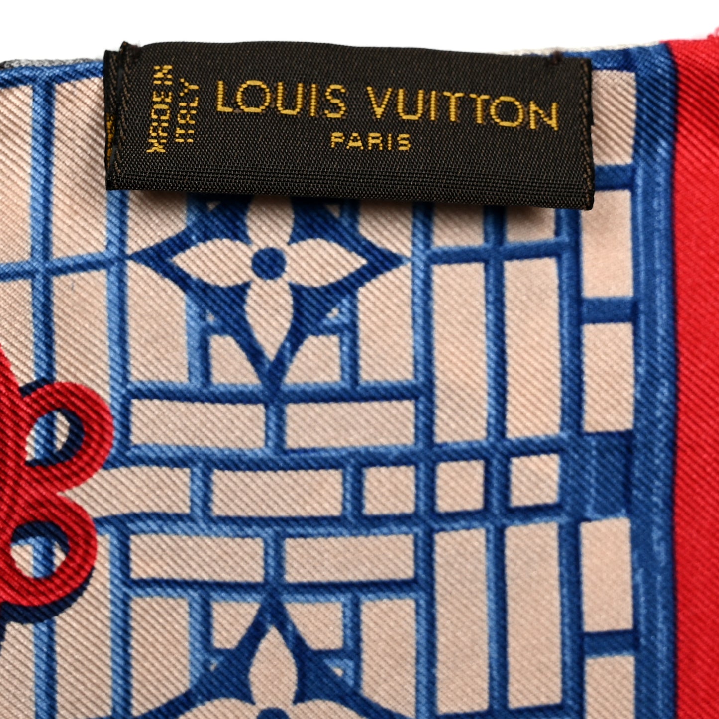 Silk Bandeau Scarf Blue Red
