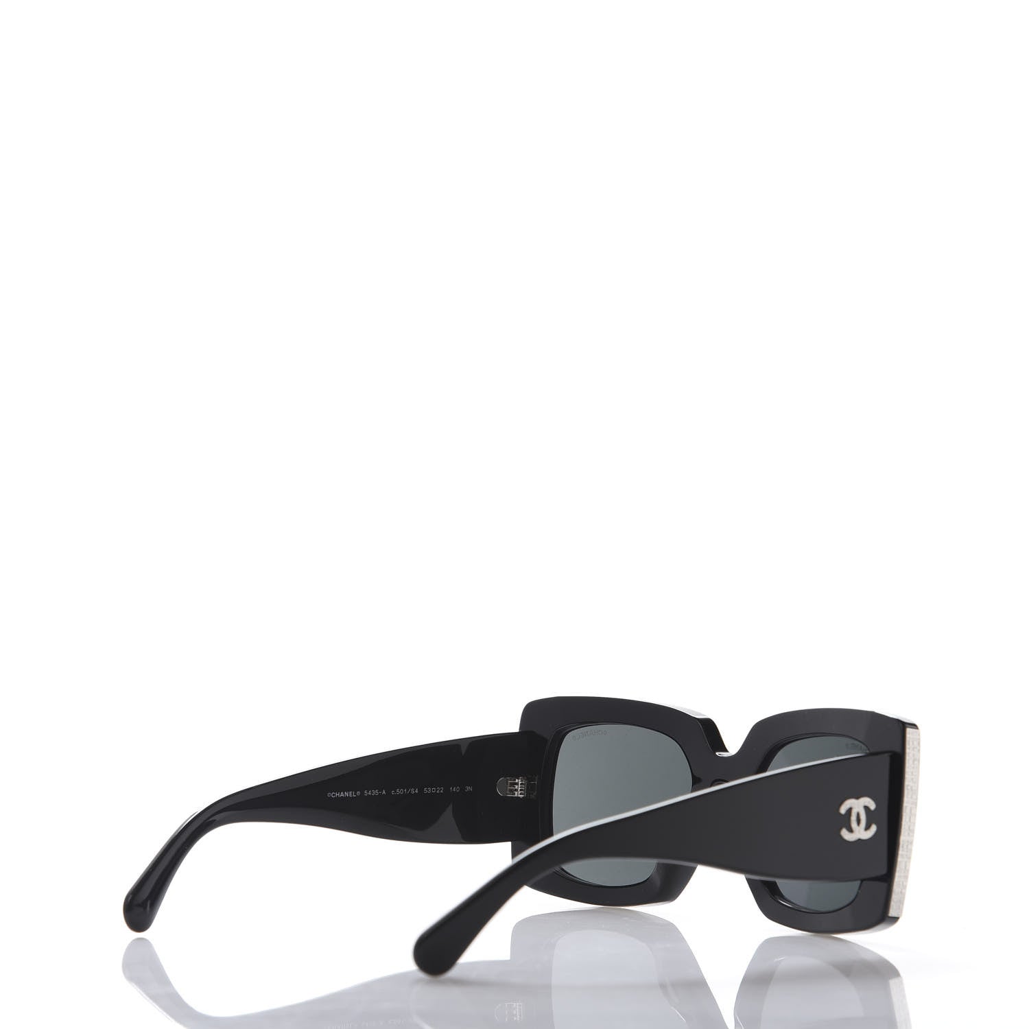 Chanel Acetate Rectangle Sunglasses 5435 Black 4 of 8