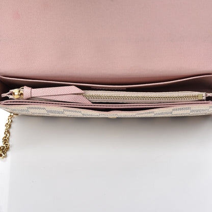 Louis Vuitton Damier Azur Pochette Felicie Chain Wallet Rose Ballerine 11 of 21