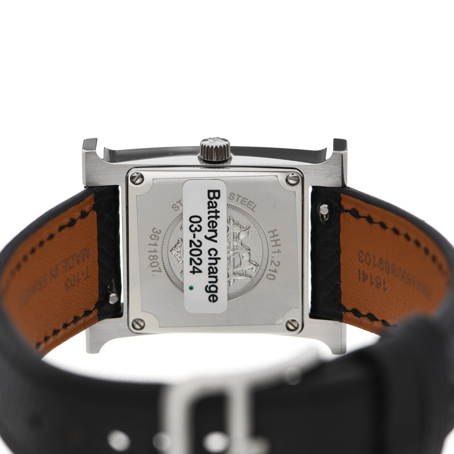 Stainless Steel Epsom 21mm Heure H Hour Quartz Watch Noir
