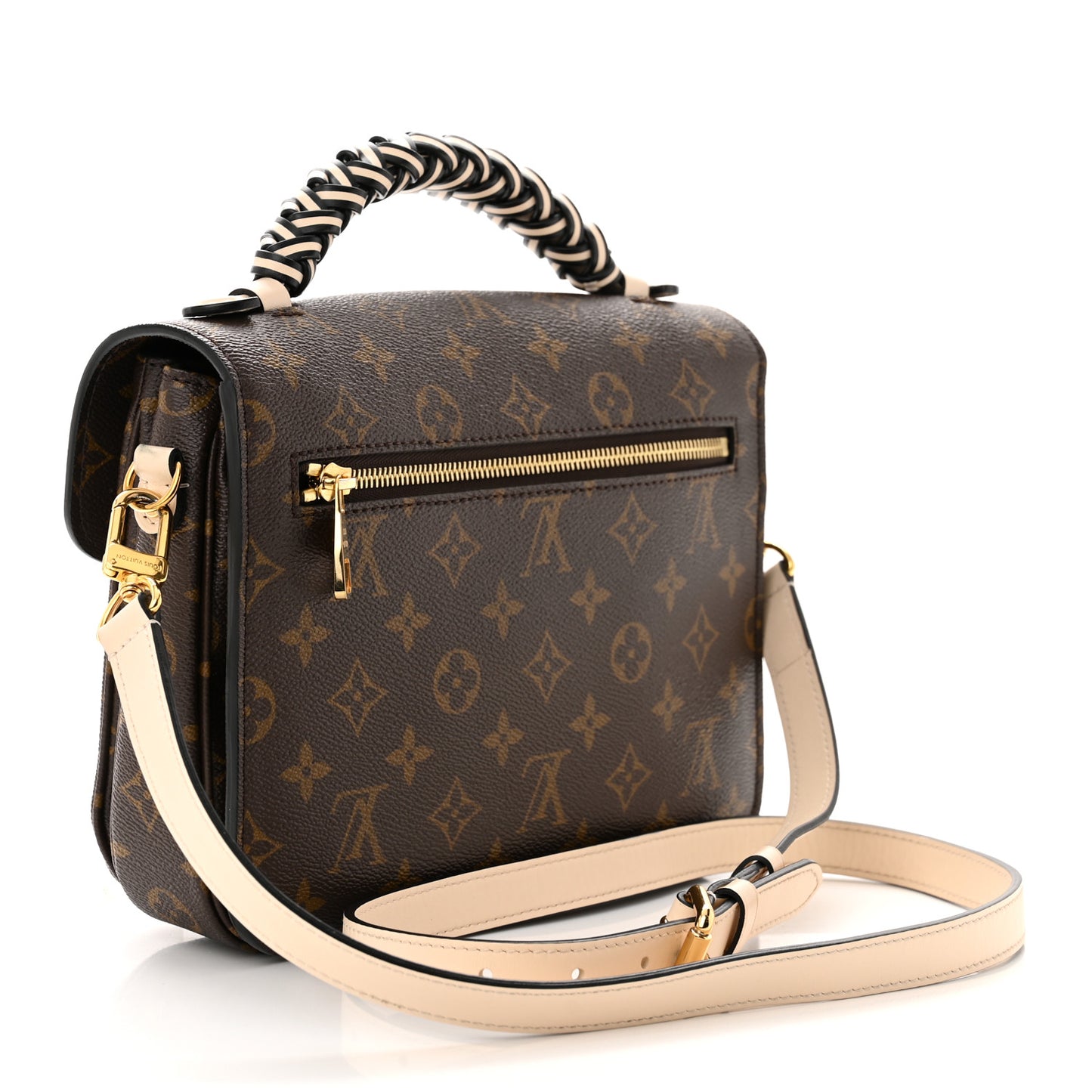 Monogram Braided Pochette Metis Creme Beige