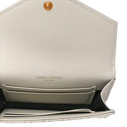 Saint Laurent Grain De Poudre Textured Mixed Matelasse Triquilt Small Monogram Envelope Wallet Blanc Vintage 5 of 13