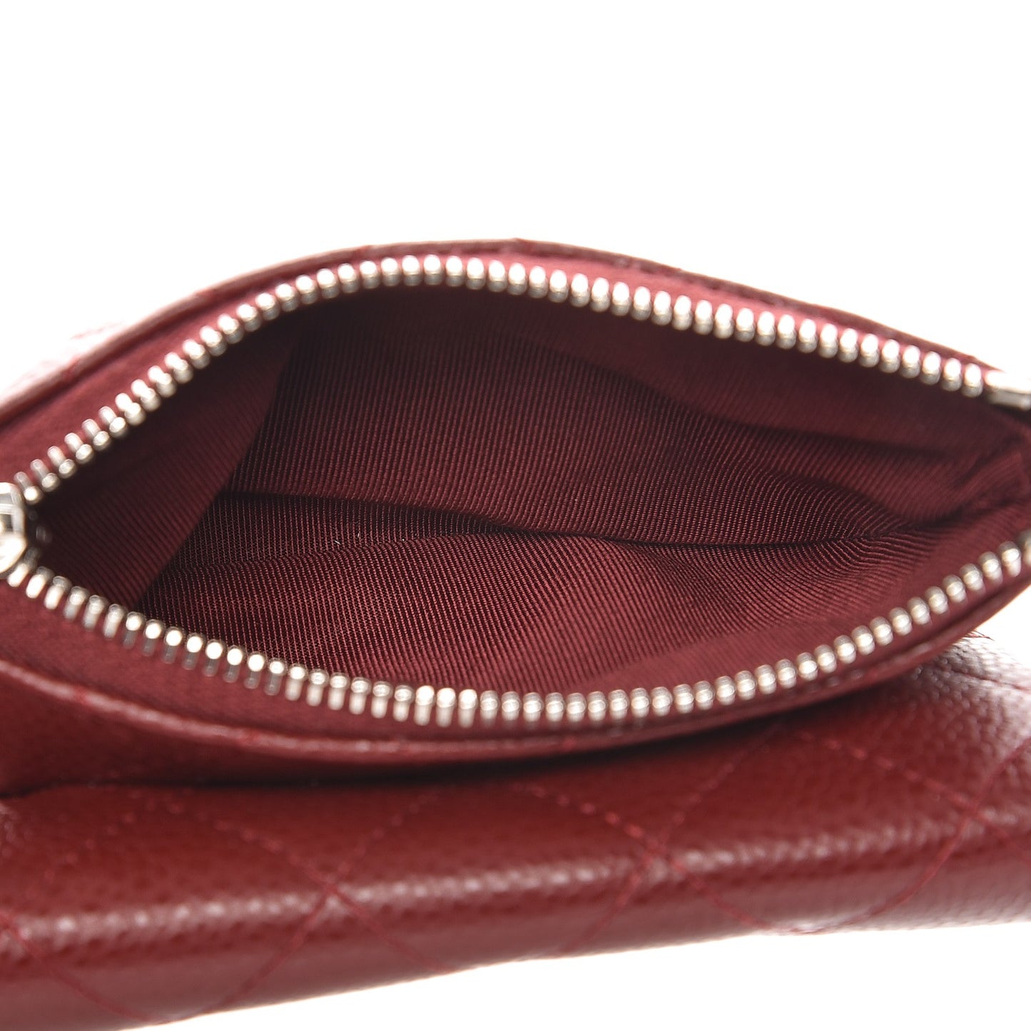 Caviar Quilted Coin Purse Dark Red