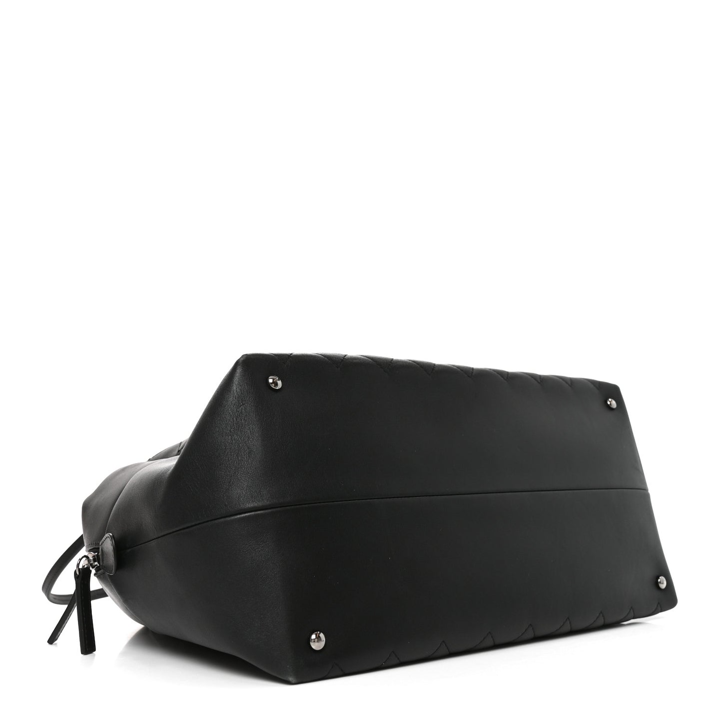 Calfskin Quilted Feather Weight Bowling Bag Black