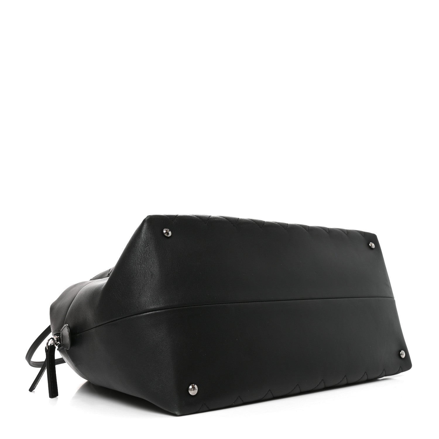 Chanel Calfskin Quilted Feather Weight Bowling Bag Black 4 of 10