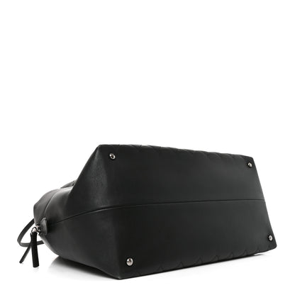 Chanel Calfskin Quilted Feather Weight Bowling Bag Black 4 of 10