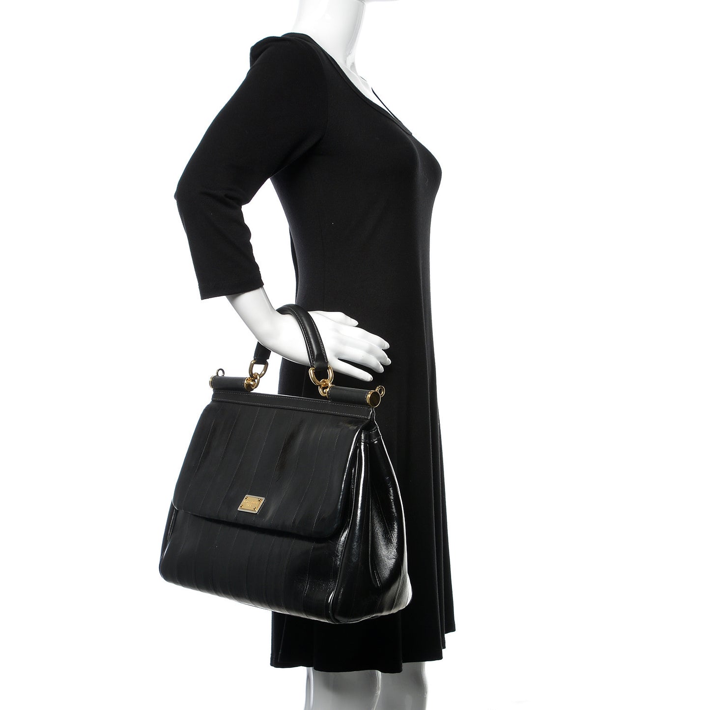 Eel Large Miss Sicily Satchel Black