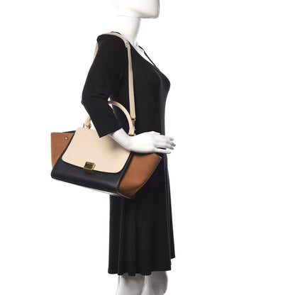 Celine Smooth Calfskin Suede Small Tri-Color Trapeze White 2 of 8