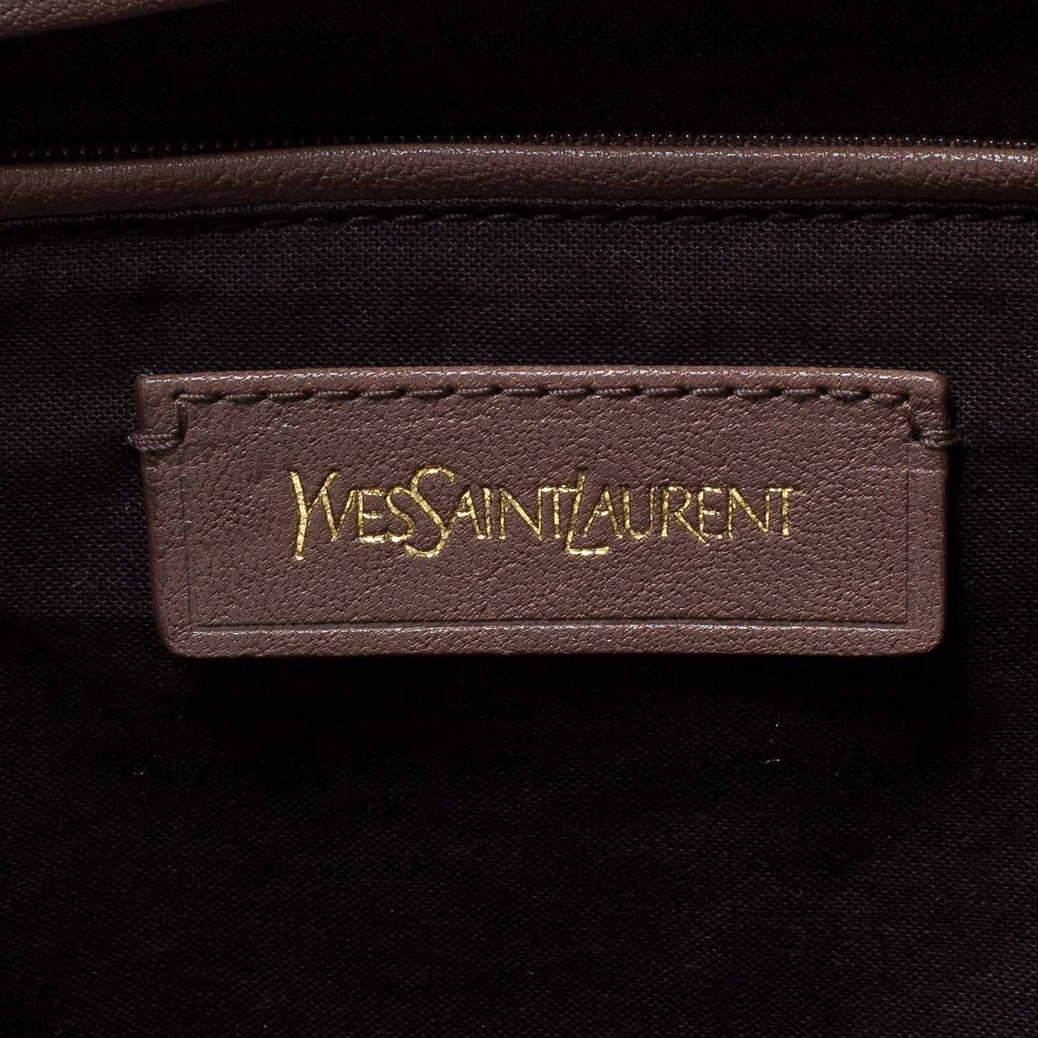 Saint Laurent Leather Large Cabas ChYc Taupe 6 of 9