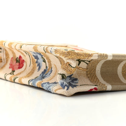Christian Dior Canvas Embroidered Hibiscus Printed Mini Book Tote Beige Multicolor 6 of 9