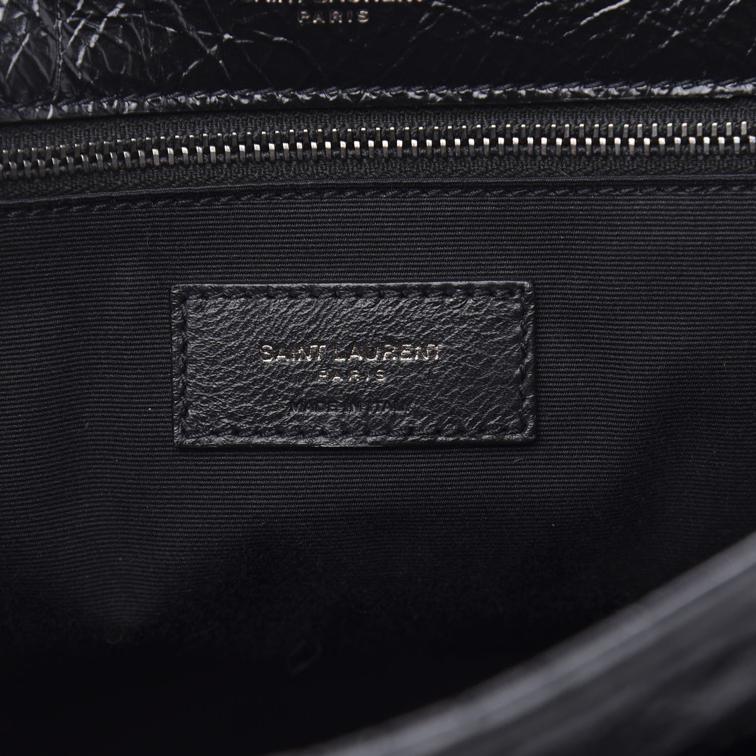 Saint Laurent Crinkled Calfskin Matelasse Monogram Large Niki Chain Satchel Black 10 of 24