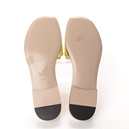 Gucci Metallic Nappa Crystal Square G Madelyn Slide Sandals 37.5 Gold 6 of 12