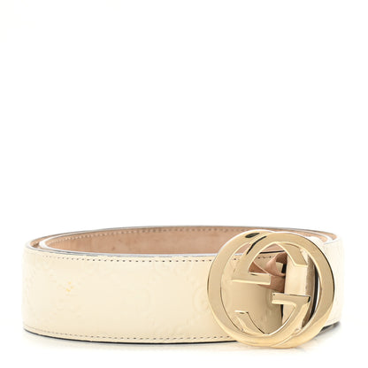 Gucci Guccissima Interlocking G Belt 75 30 Off White 1 of 6
