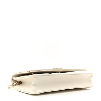 Chanel Caviar Quilted Chain CC Quilted Wallet On Chain WOC White 4 of 12