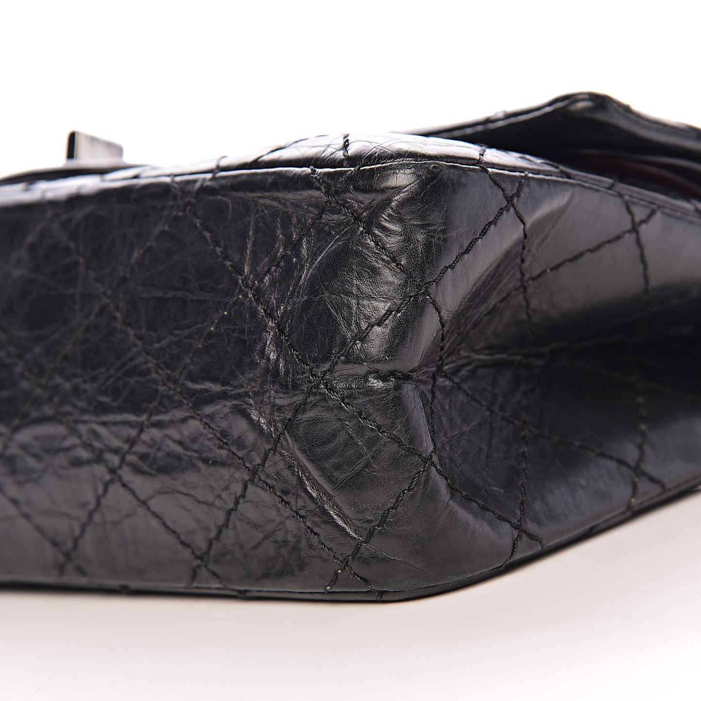 Aged Calfskin Quilted 2.55 Reissue 225 Flap Black