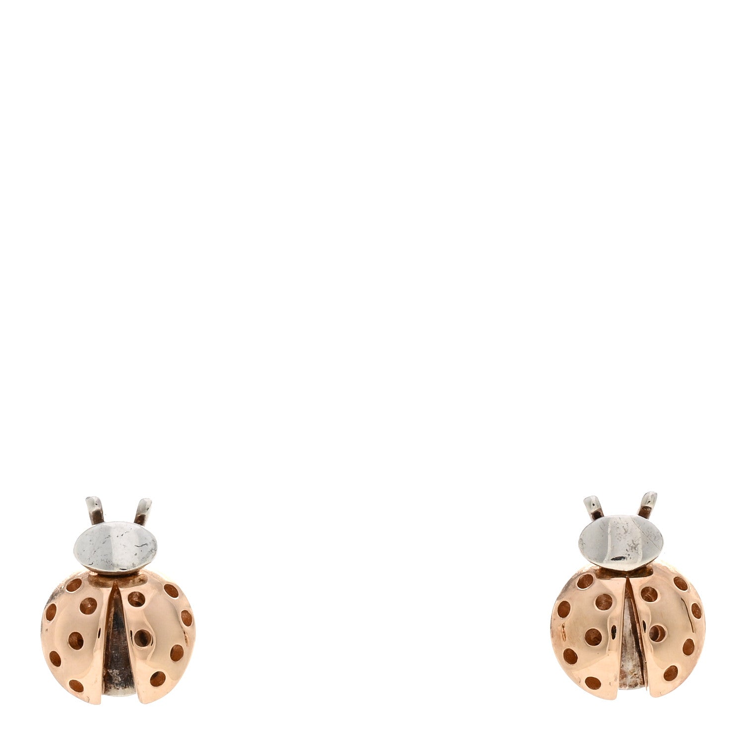 Tiffany Sterling Silver 18K Rose Gold Return to Tiffany Love Bugs Ladybug Earrings 1 of 4