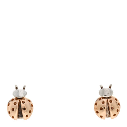 Tiffany Sterling Silver 18K Rose Gold Return to Tiffany Love Bugs Ladybug Earrings 1 of 4