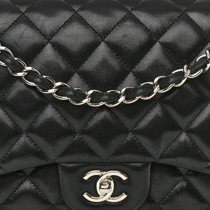 Chanel Lambskin Quilted Jumbo Double Flap Black 7 of 14