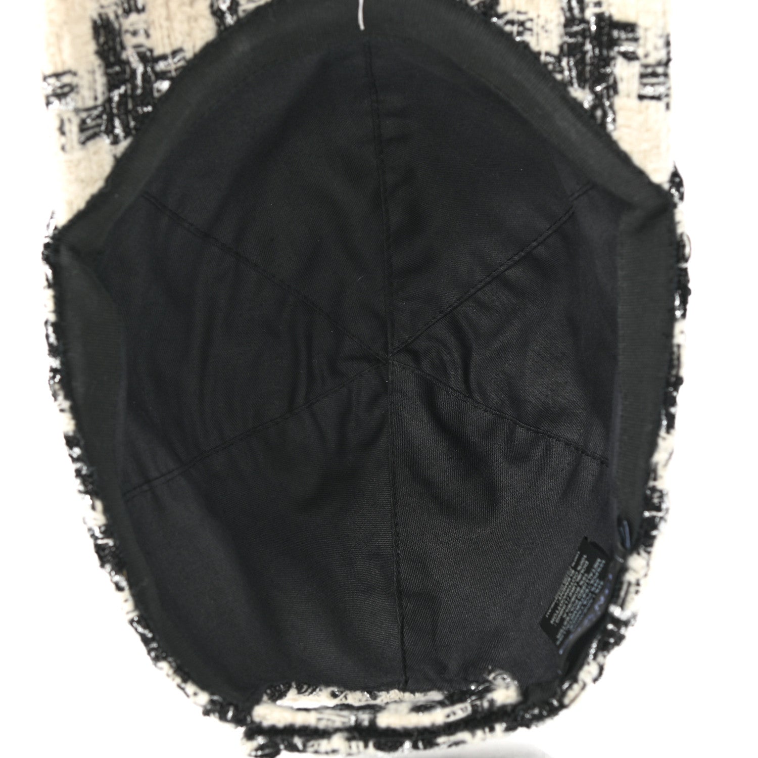 Chanel Tweed CC Cap Hat L Black White 6 of 7