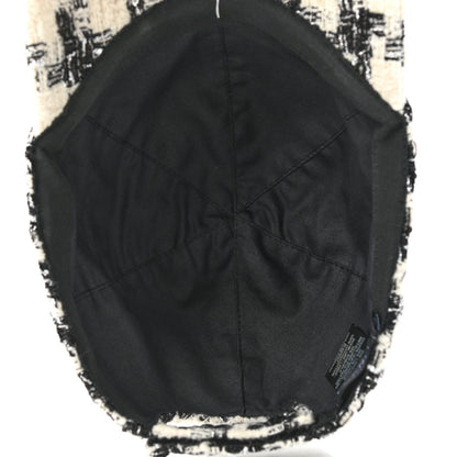 Chanel Tweed CC Cap Hat L Black White 6 of 7