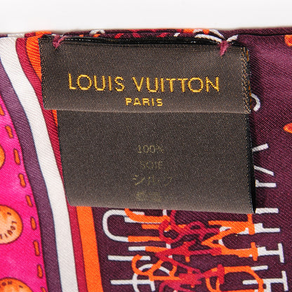 Louis Vuitton Silk Monogram Map Bandeau Plum Orient 4 of 7