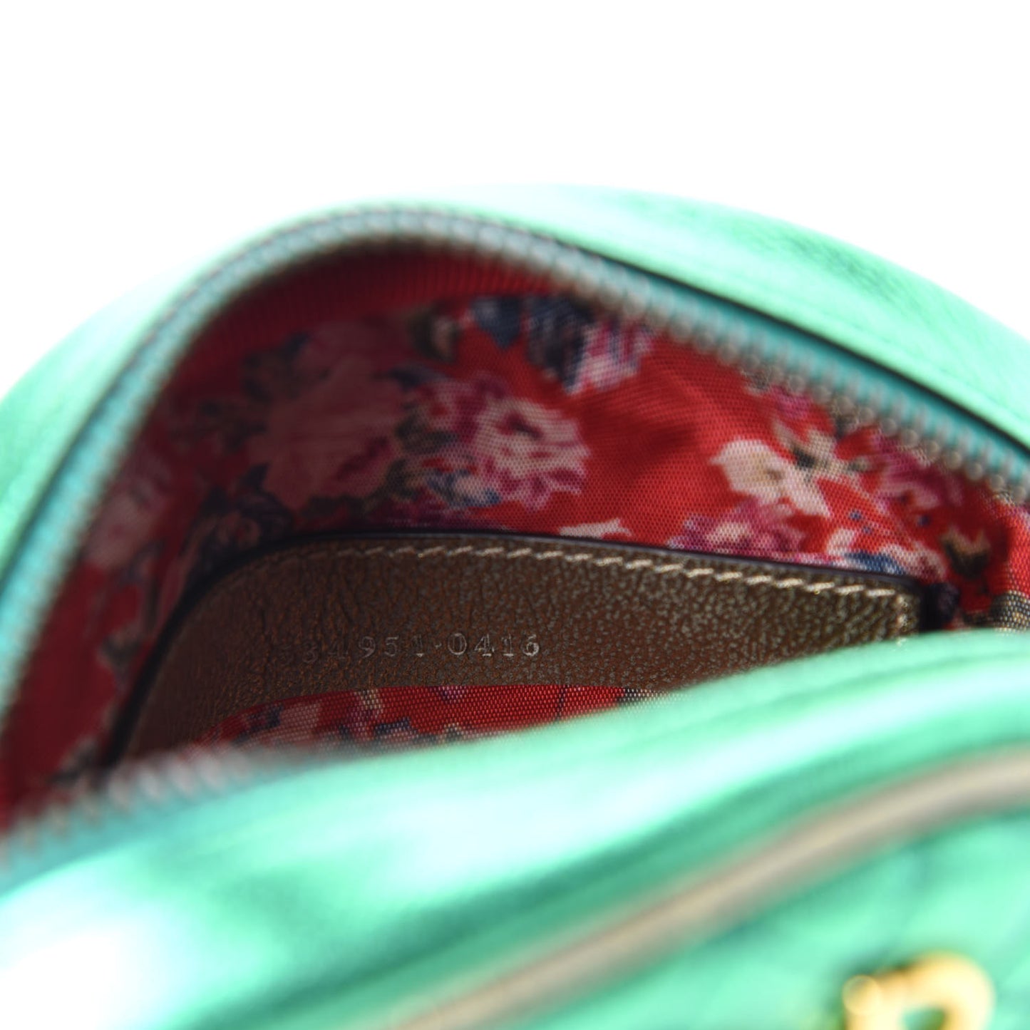 Laminated Nappa Trapuntata Mini Zumi Dome Shoulder Bag Rosso Jasmine Green Rame
