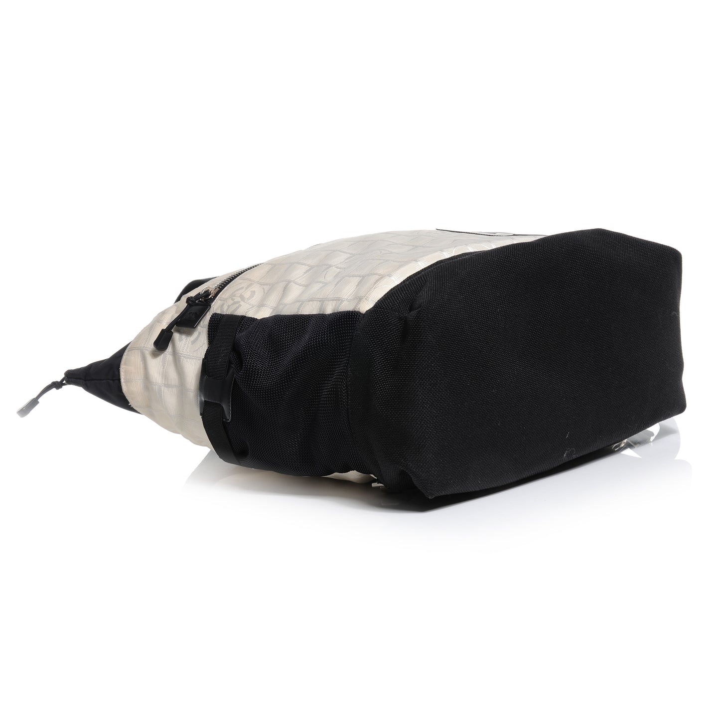 Nylon Travel Convertible Backpack White Black