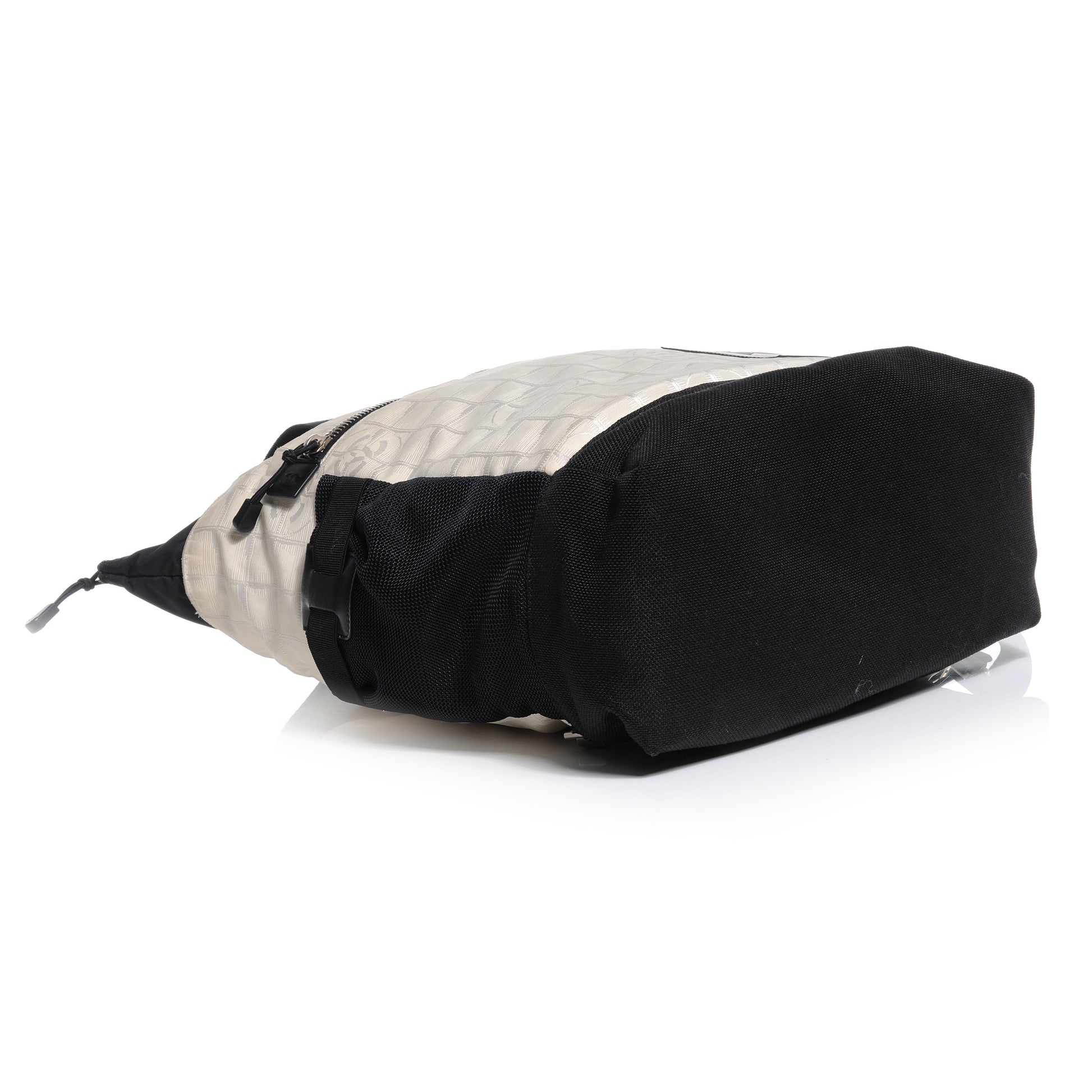 Chanel Nylon Travel Convertible Backpack White Black 4 of 6