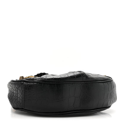 Balenciaga Extra Supple Calfskin Crocodile Embossed Le Cagole Shoulder Bag XS Black 4 of 13