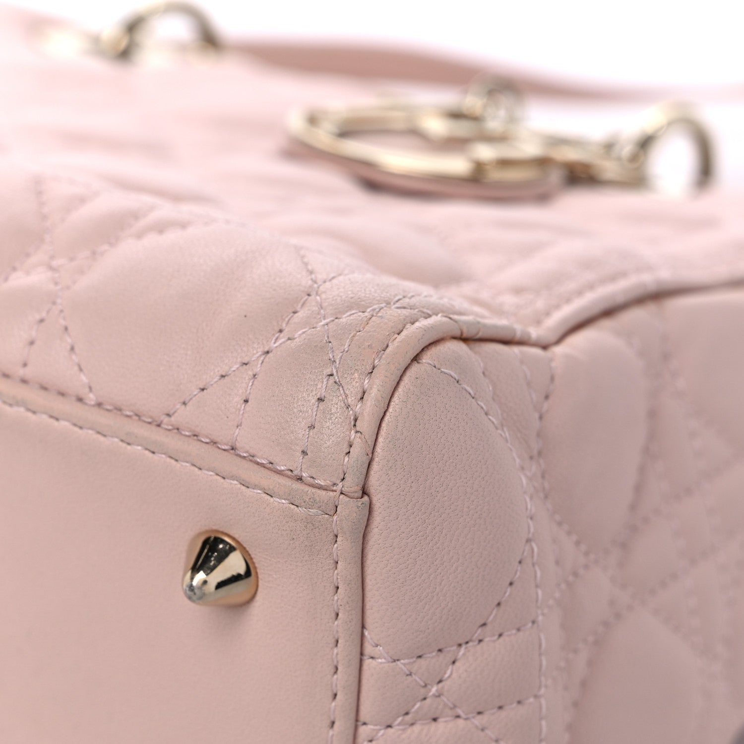 Christian Dior Lambskin Cannage Medium Lady Dior Rose Poudre 9 of 17