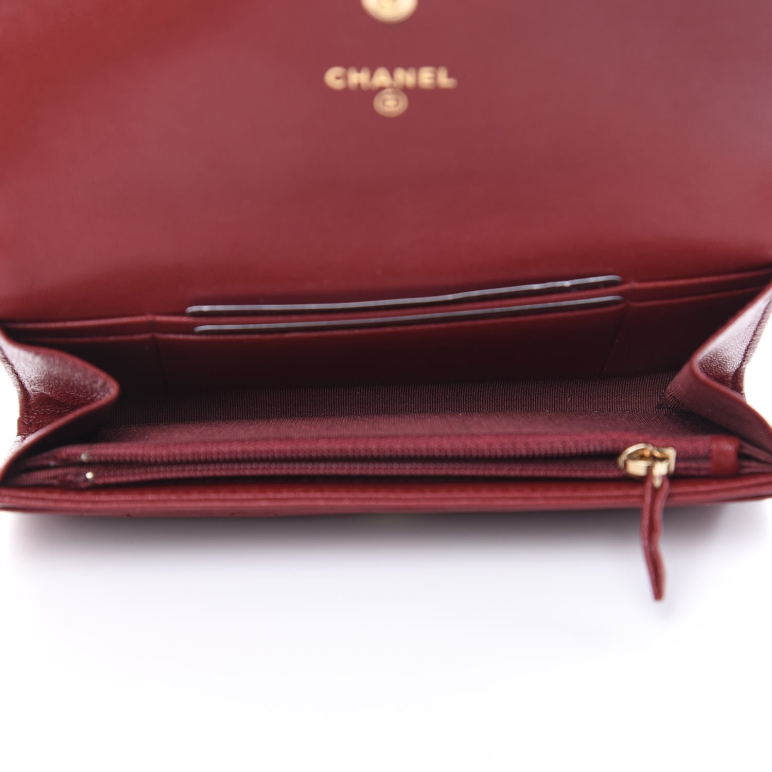 Chanel Lambskin Quilted Medium 19 Flap Wallet Burgundy 5 of 8