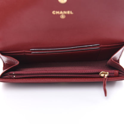 Chanel Lambskin Quilted Medium 19 Flap Wallet Burgundy 5 of 8