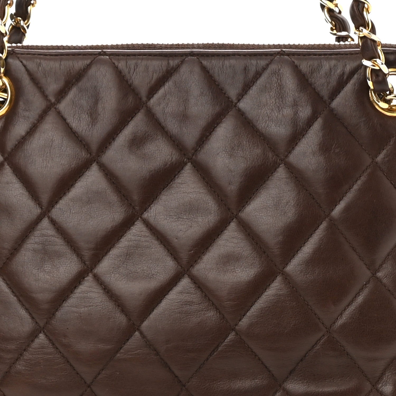 Chanel Lambskin Quilted Shoulder Bag Brown 7 of 10
