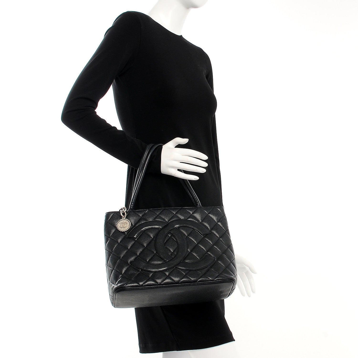 Chanel Caviar Quilted Medallion Tote Black 2 of 8