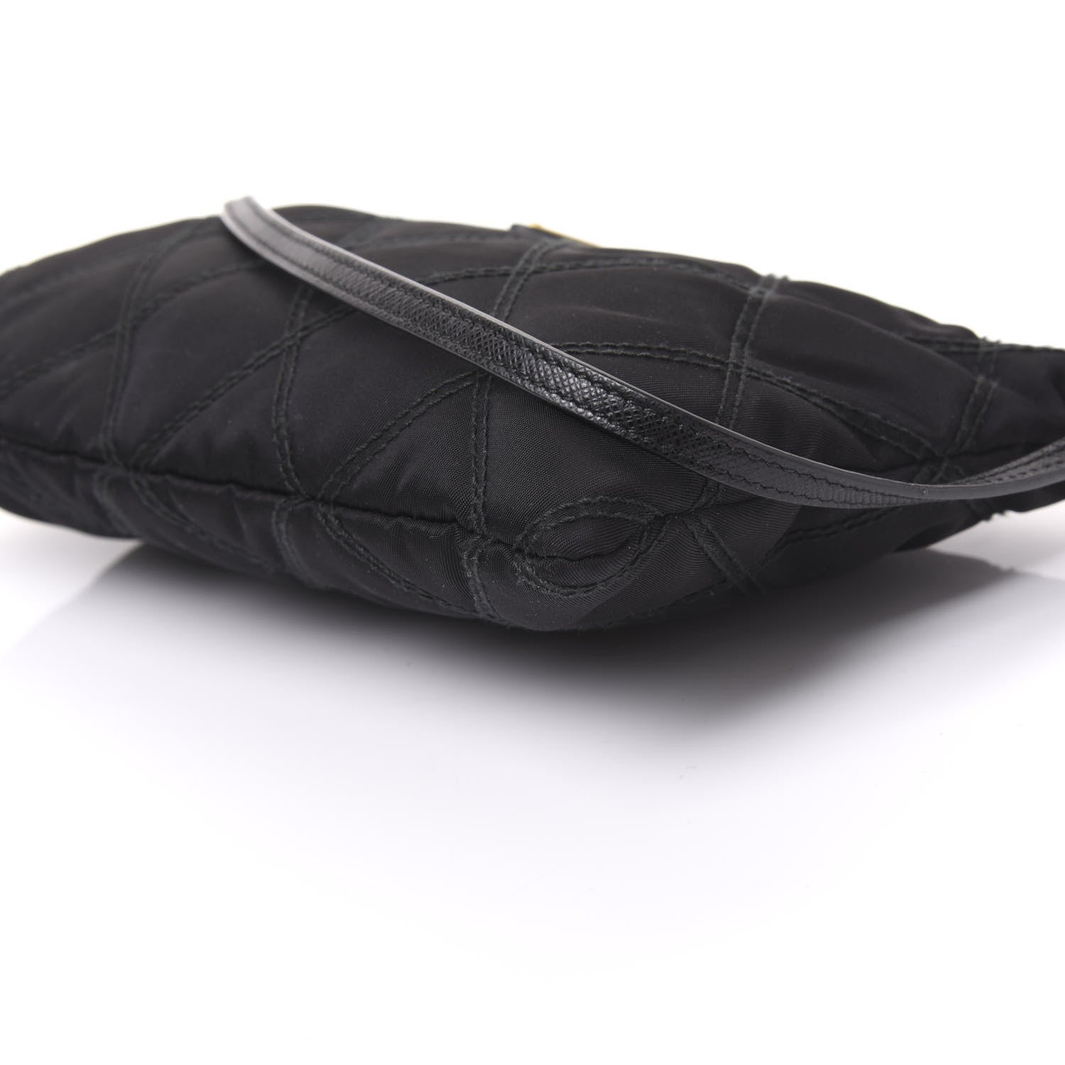 Prada Tessuto Nylon Quilted Pochette Bag Black 6 of 8