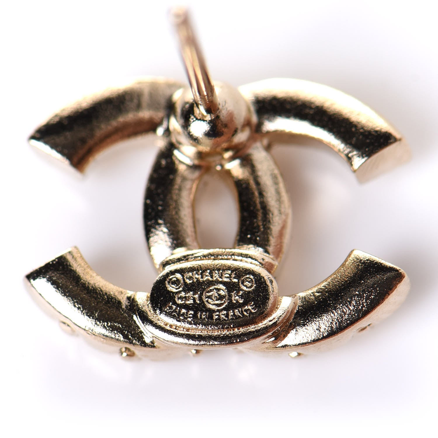 Chanel Crystal CC Earrings Gold 4 of 5