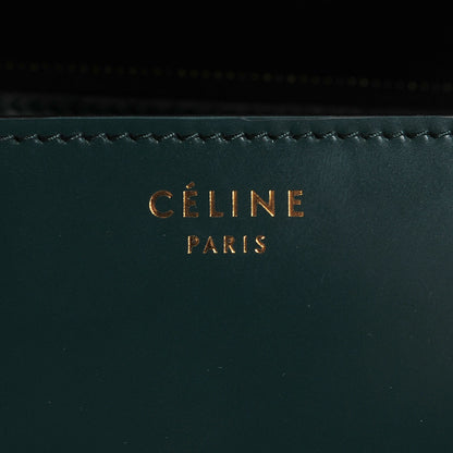 Celine Spazzolato Calfskin Classic Box Medium Flap Bag Dark Green 5 of 10