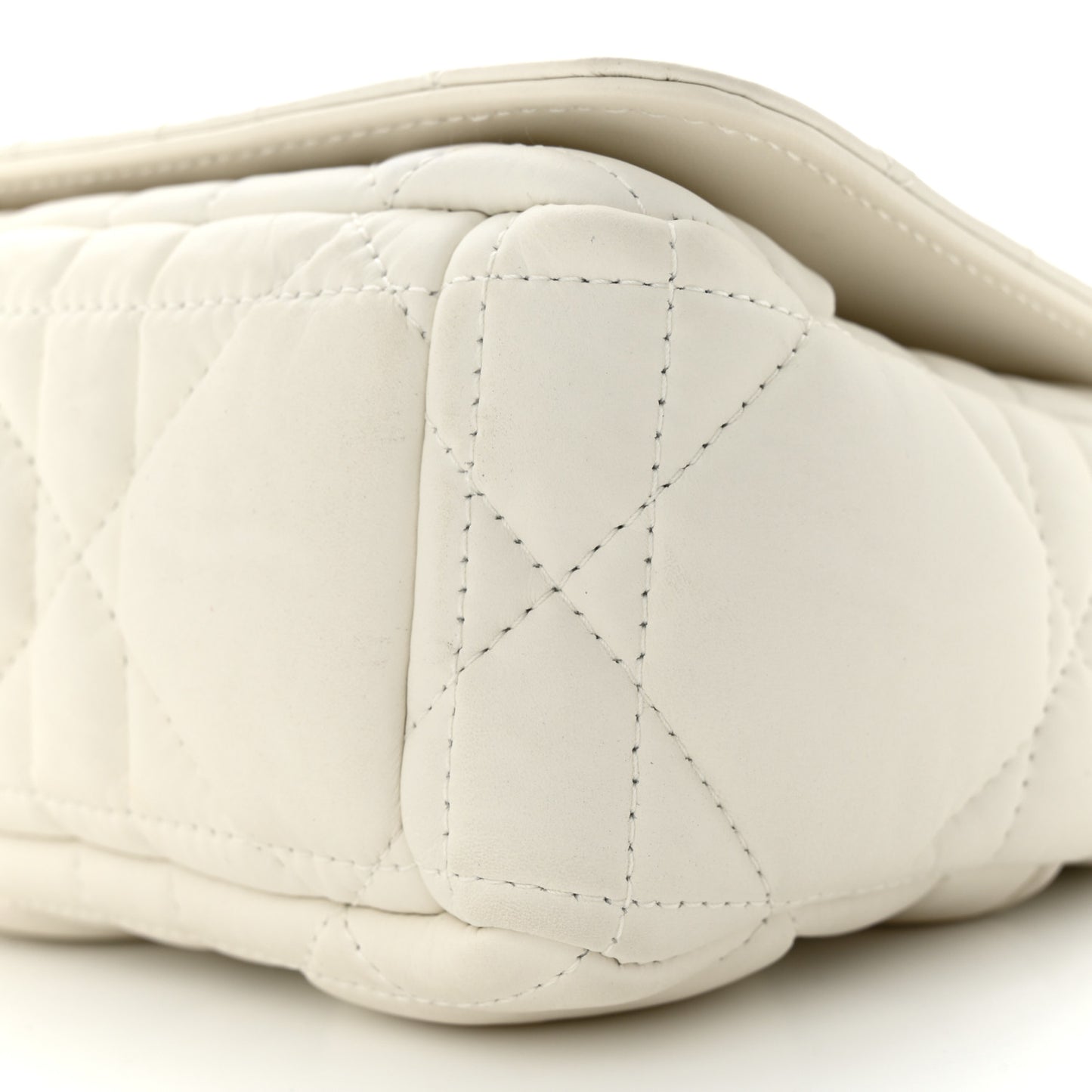 Calfskin Macrocannage Mini Caro Bag White