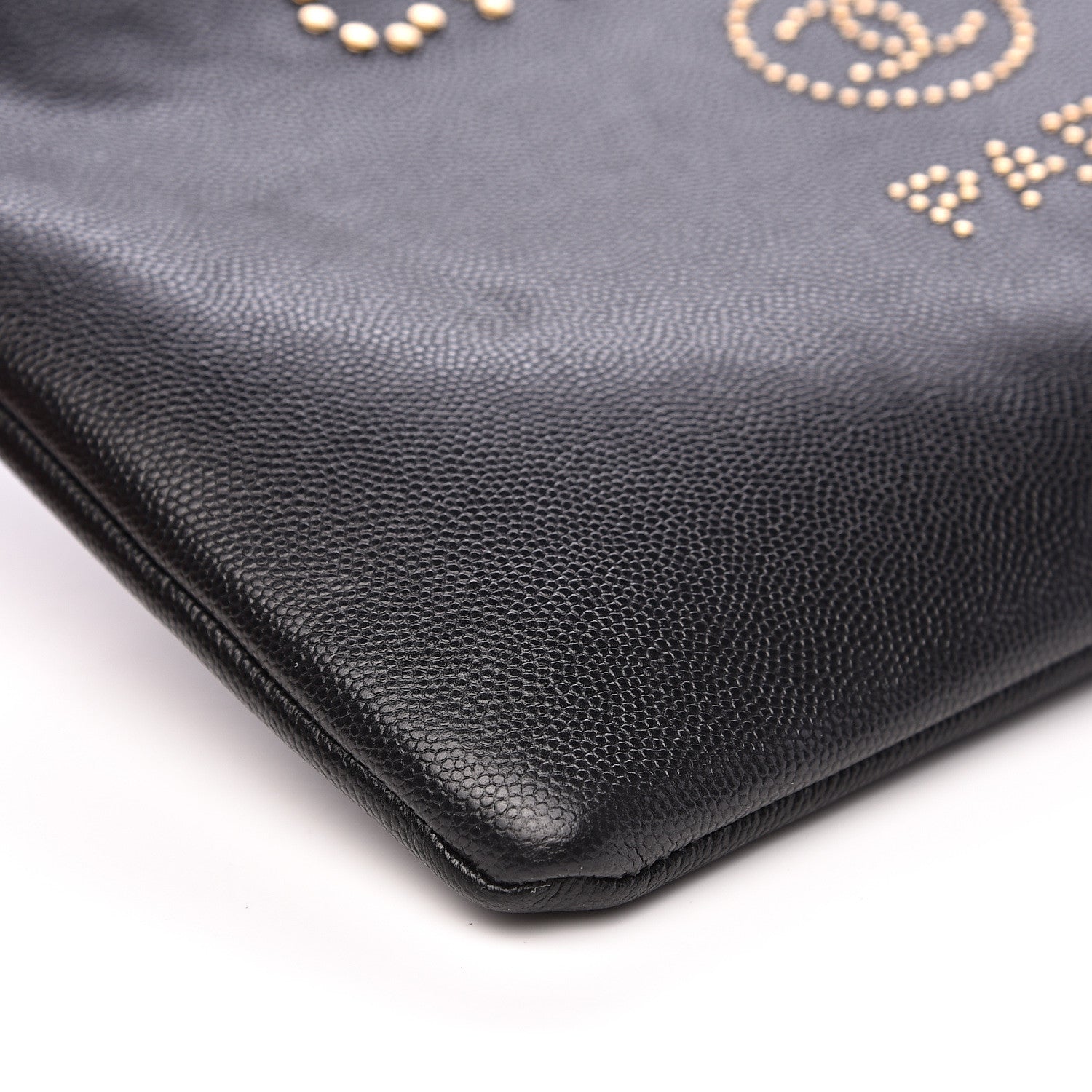 Chanel Caviar Studded Medium Deauville Pouch Black 10 of 11