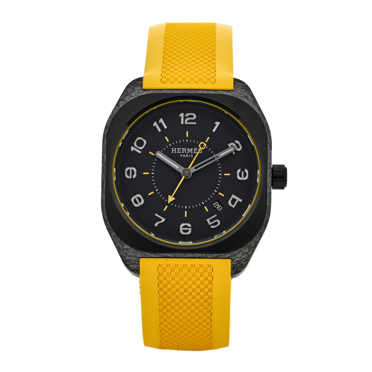 Hermes Glass Fiber Ceramic Rubber 39mm H08 Automatic Watch Yellow 1 of 5