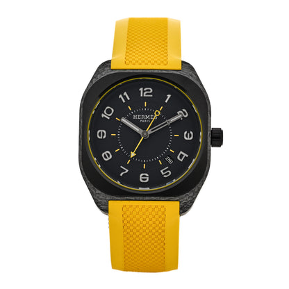 Hermes Glass Fiber Ceramic Rubber 39mm H08 Automatic Watch Yellow 1 of 5