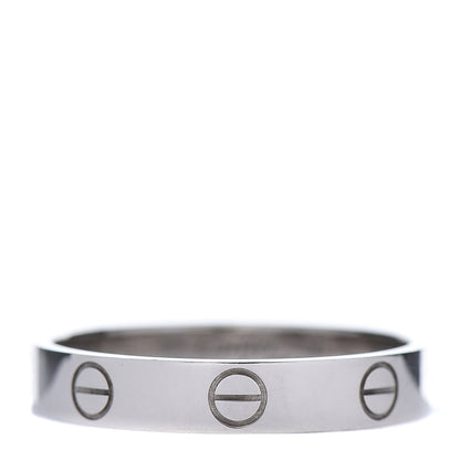 Cartier 18K White Gold 3.5mm LOVE Wedding Band Ring 56 7.5 1 of 5