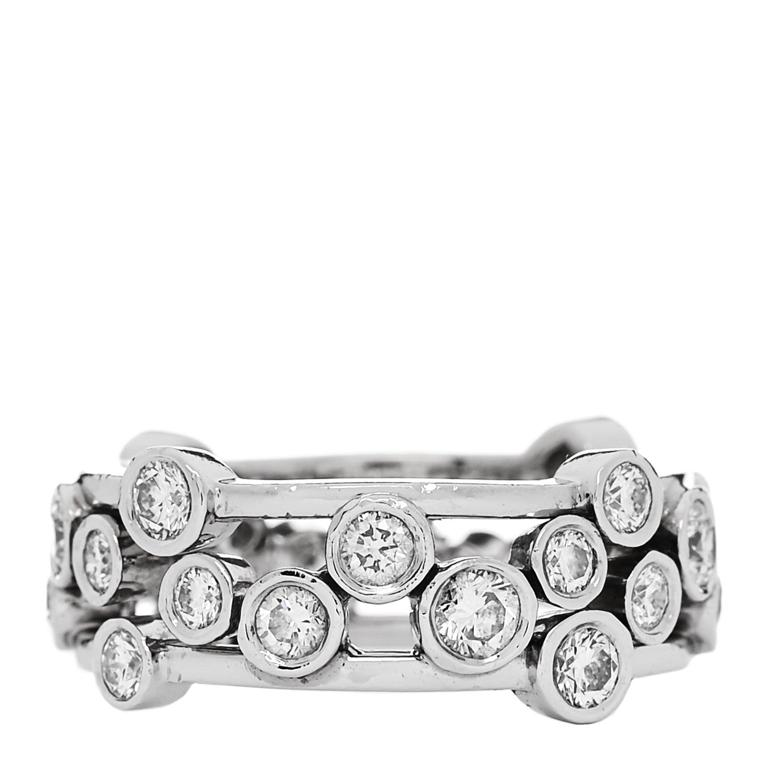 Tiffany Platinum Diamond Bubble Band Ring 48 4.5 3 of 5