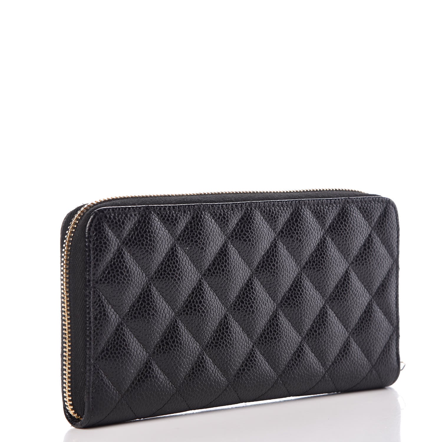 Chanel Caviar Quilted Large Gusset Zip Around Wallet Black 3 of 9