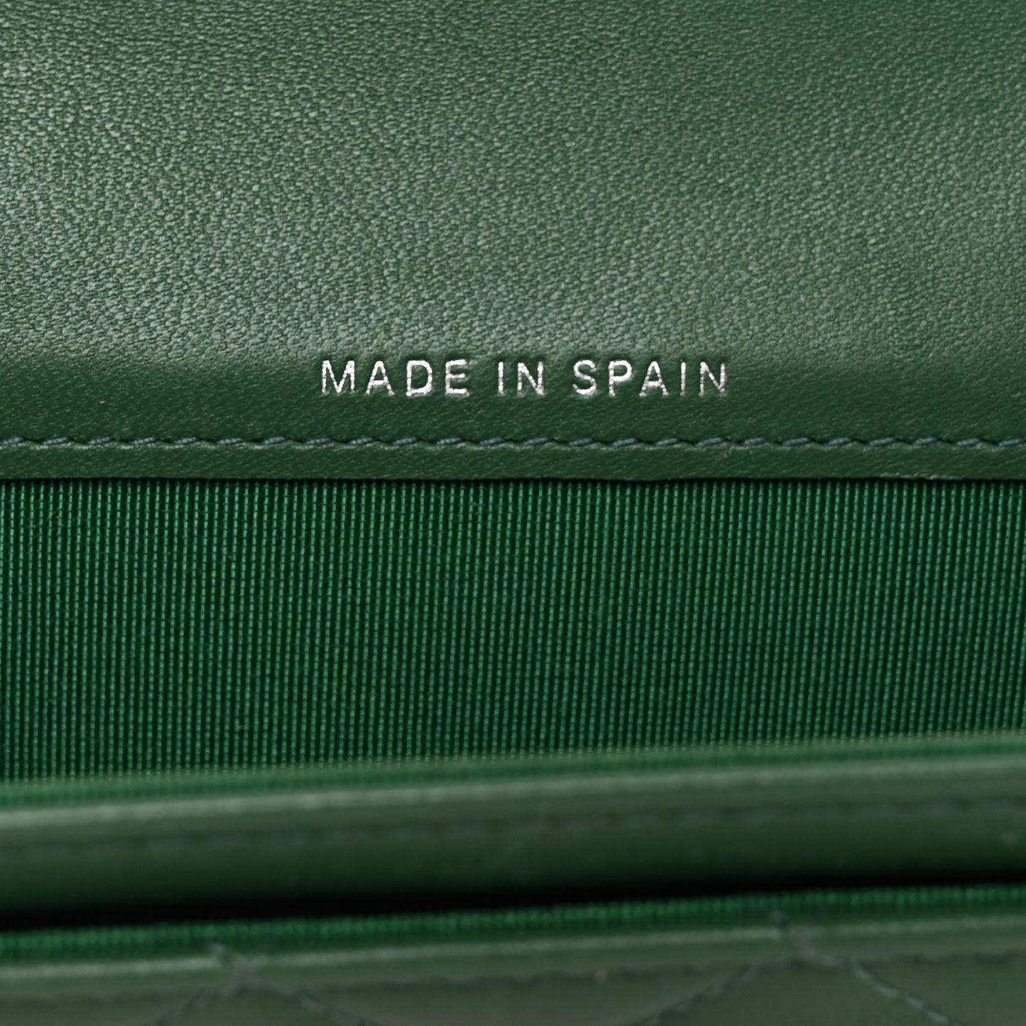 Lambskin Quilted Flap Card Holder Wallet Green