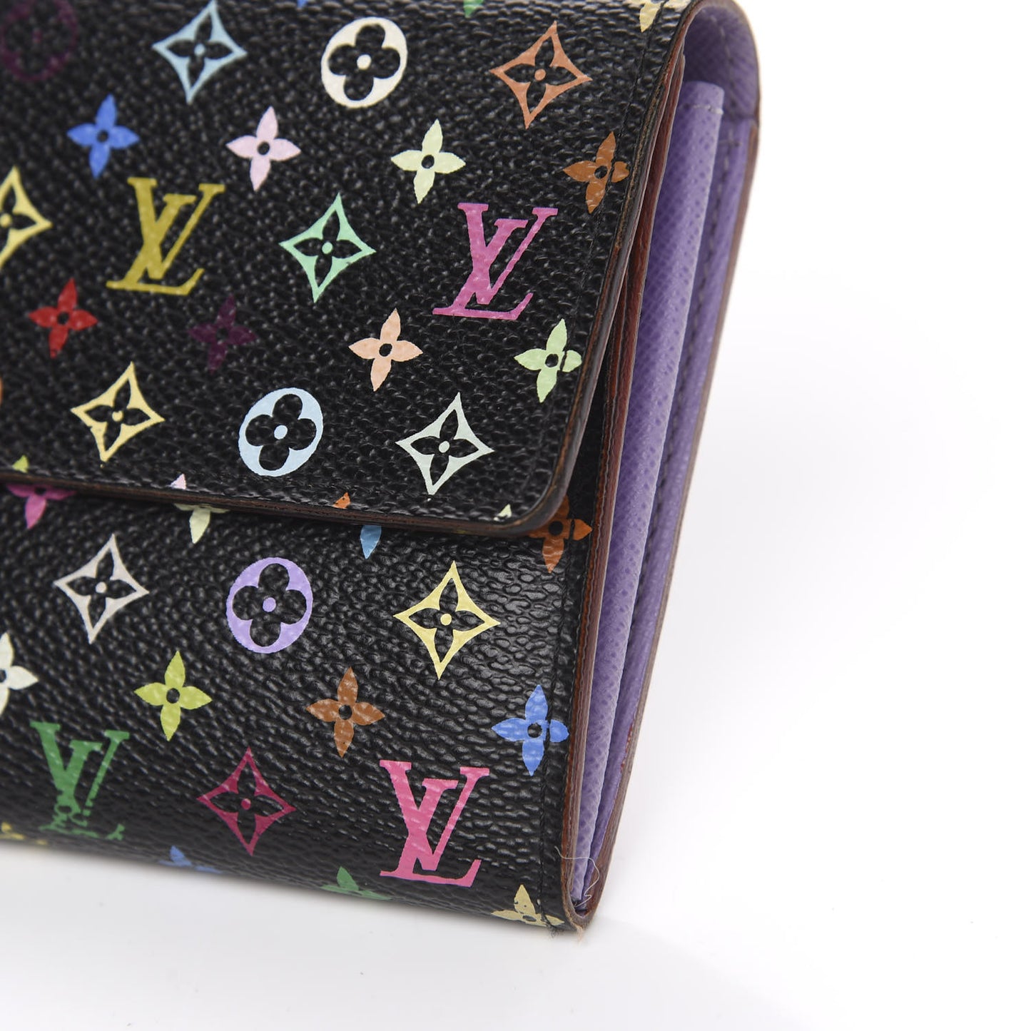 Monogram Multicolor Sarah Wallet Black Violet