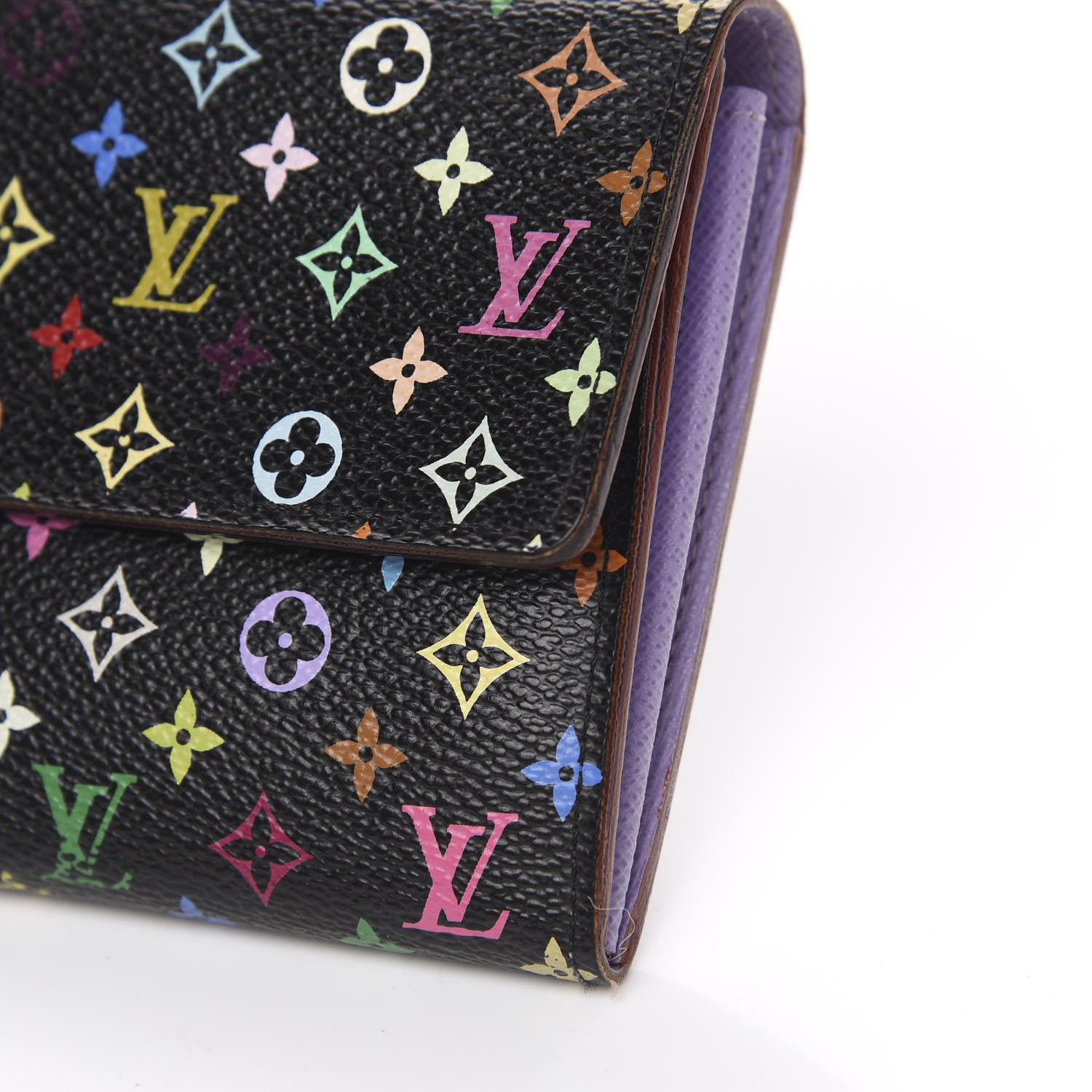 Louis Vuitton Monogram Multicolor Sarah Wallet Black Violet 7 of 11
