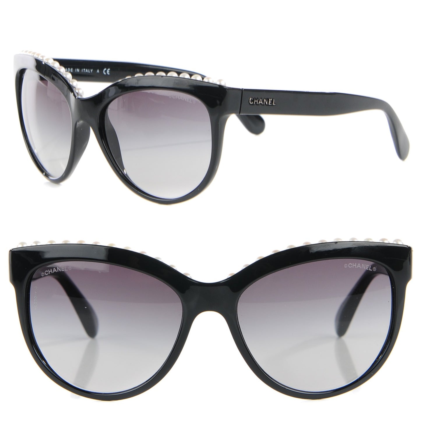 Freshwater Cultured Pearl Butterfly Sunglasses 6040-H Black