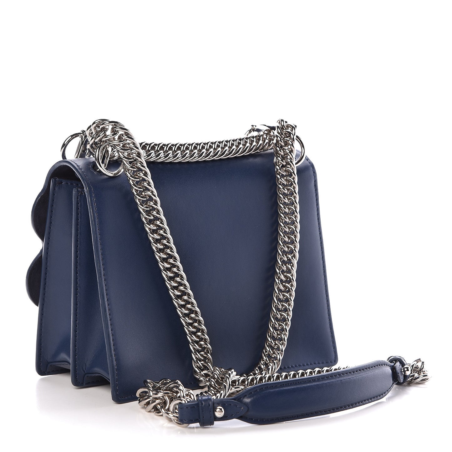 Calfskin Crystal Studded Small Kan I Shoulder Bag Blueberry Multicolor